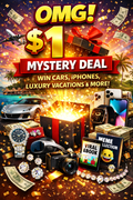 OMG $1 Mystery Deal – Win Cars, iPhones, Luxury Vacations & More!